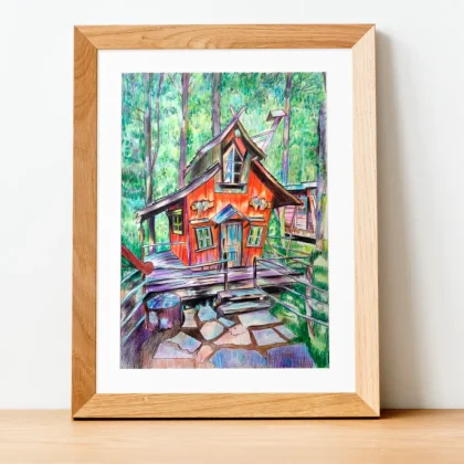 Cute House In The Middle Of The Forest (2023) by Olga Atkins